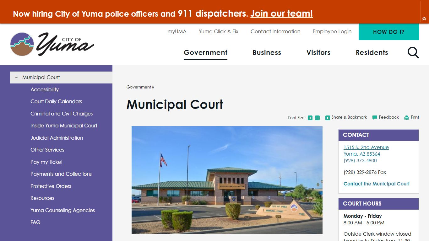 Municipal Court | City Of Yuma, AZ